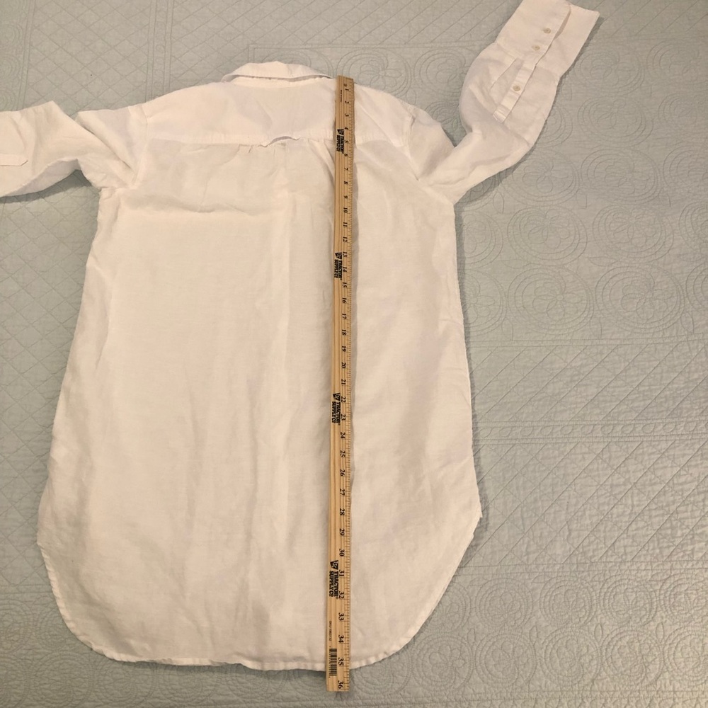 J Crew  white relaxed fit beach shirt dress. Size medium. - Picture 10 of 11